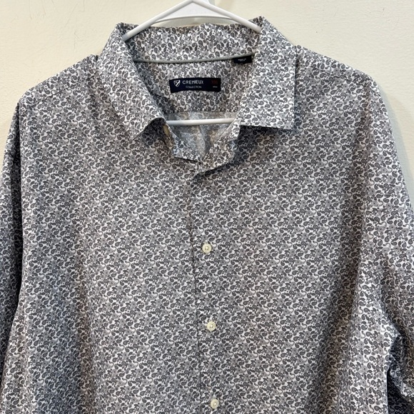 Cremieux 2XL 100% cotton paisley l/s button down in grey and white - Picture 1 of 7